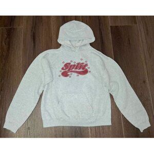 Vintage Y2k Split Logo Pullover Hoodie Sweatshirt Size Medium Skater Surfer Emo